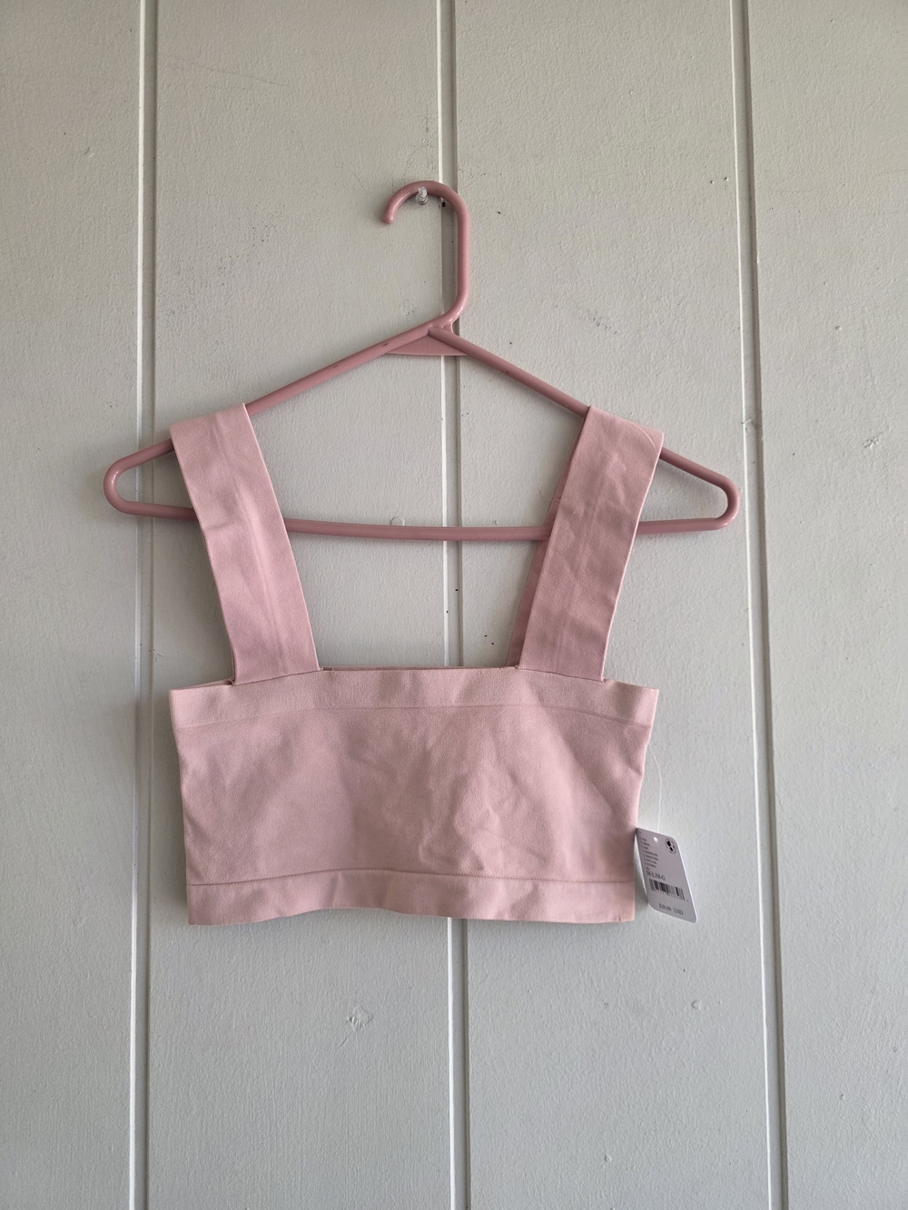 Free People Intimately Pink Seamless Square Neck Longline Bra Square Neck M/L